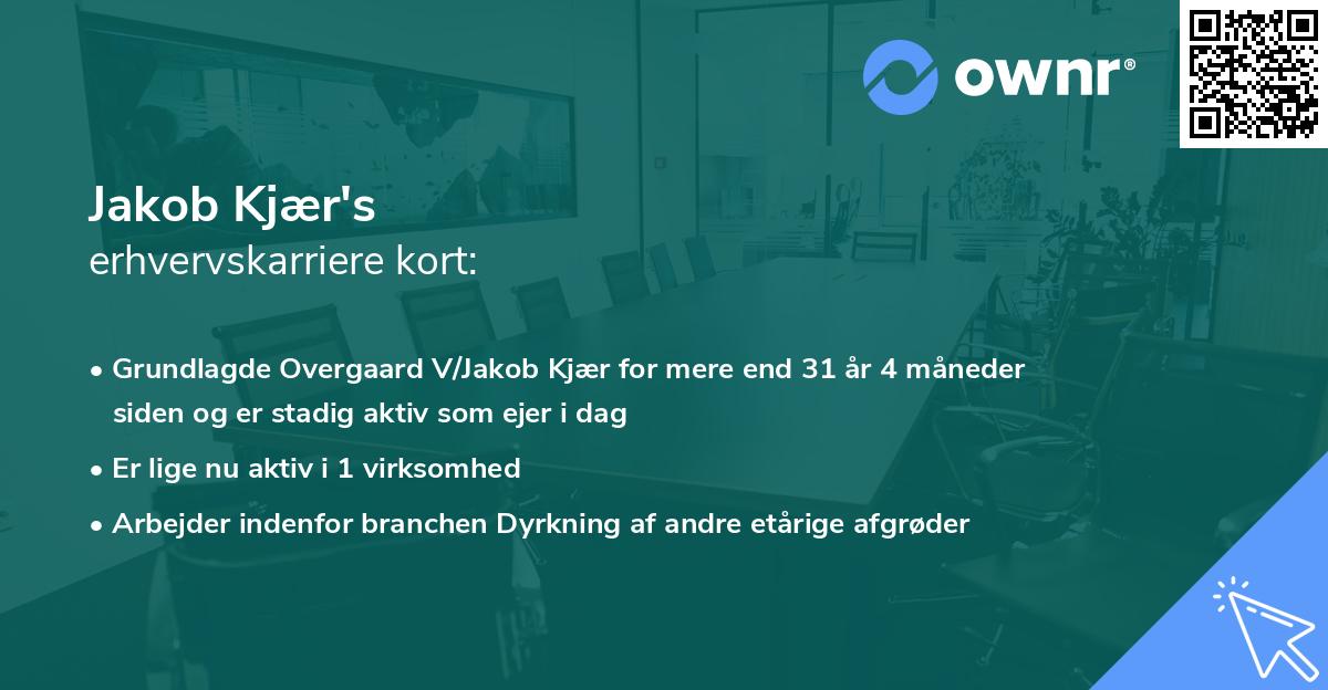 Jakob Kjær's erhvervskarriere kort