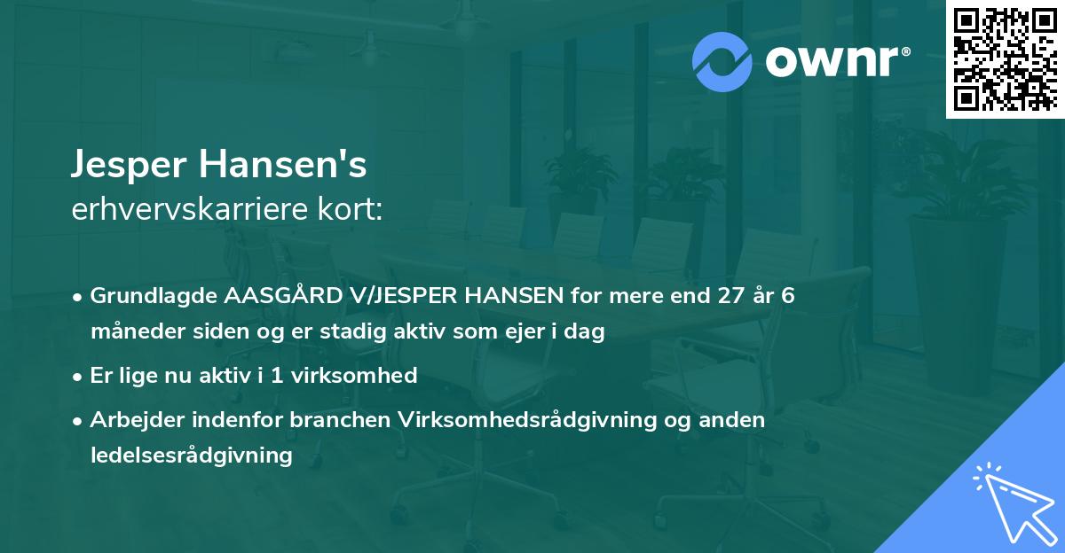 Jesper Hansen's erhvervskarriere kort