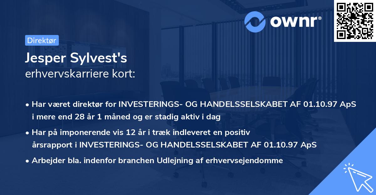 Jesper Sylvest's erhvervskarriere kort