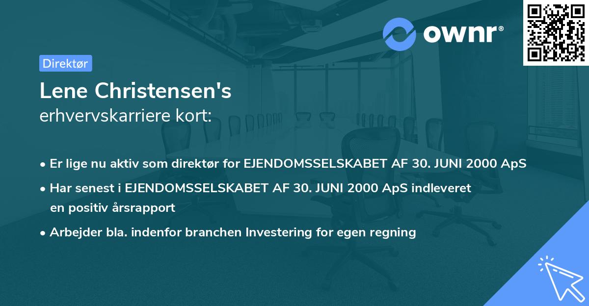 Lene Christensen's erhvervskarriere kort