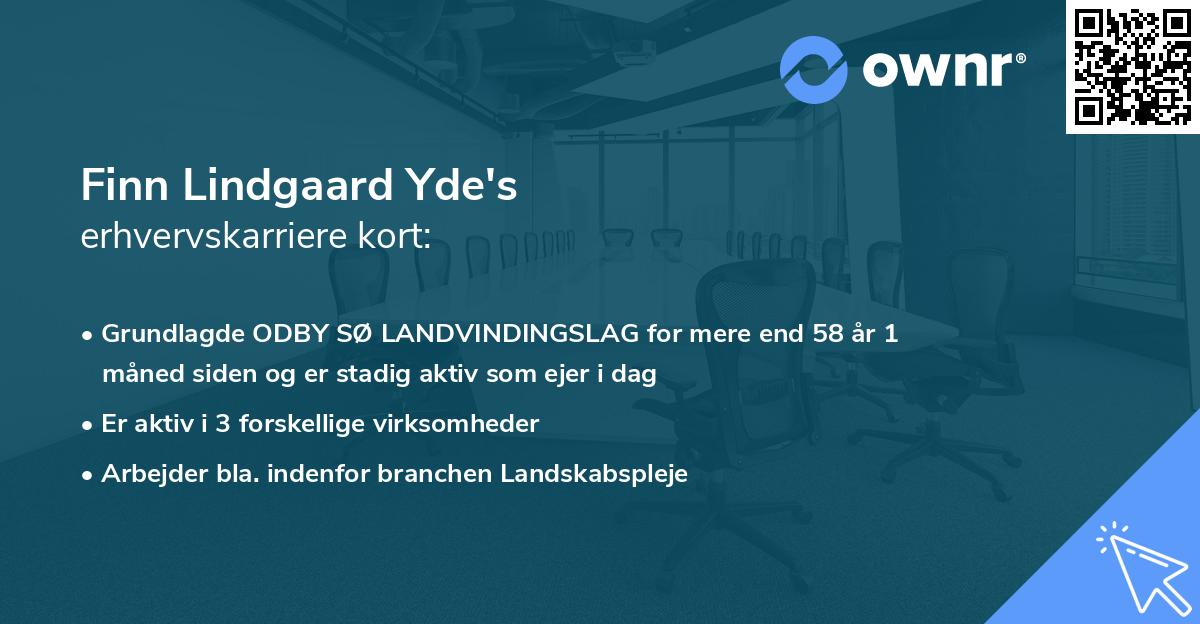 Finn Lindgaard Yde's erhvervskarriere kort