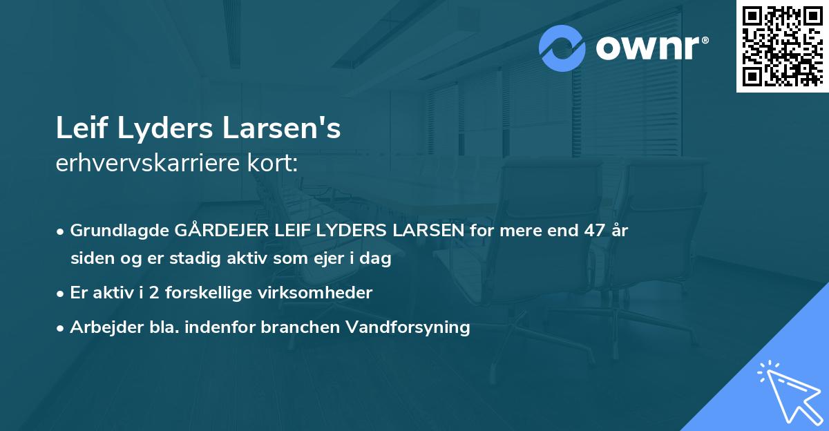 Leif Lyders Larsen's erhvervskarriere kort