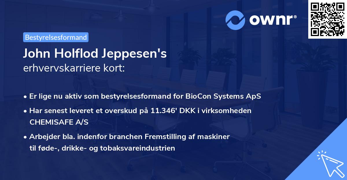 John Holflod Jeppesen's erhvervskarriere kort