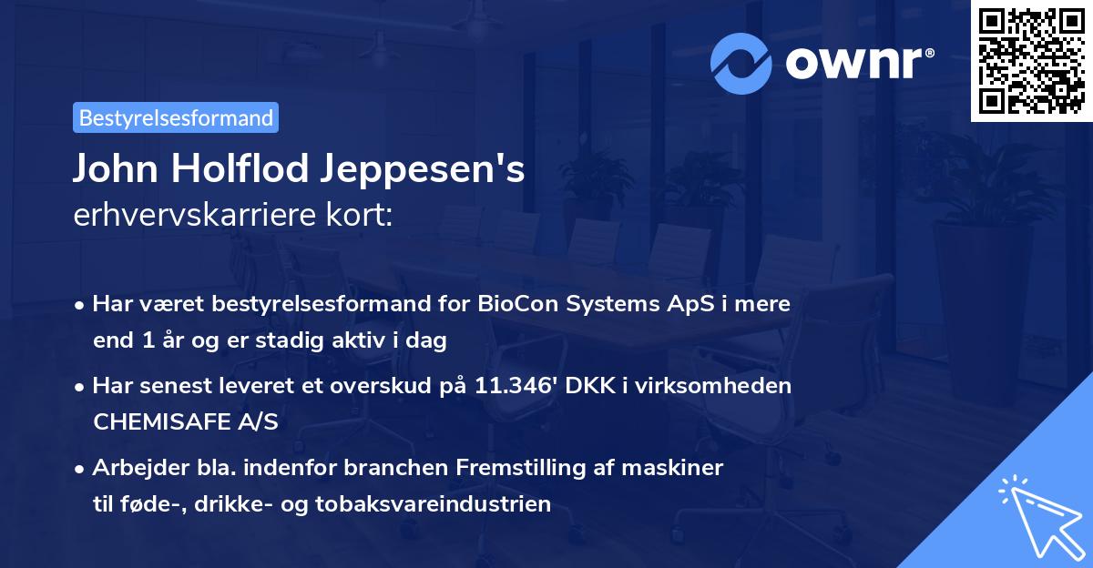 John Holflod Jeppesen's erhvervskarriere kort
