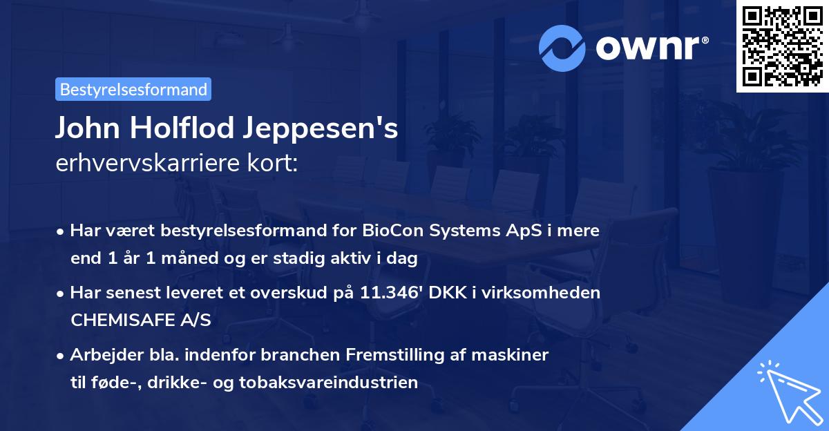 John Holflod Jeppesen's erhvervskarriere kort