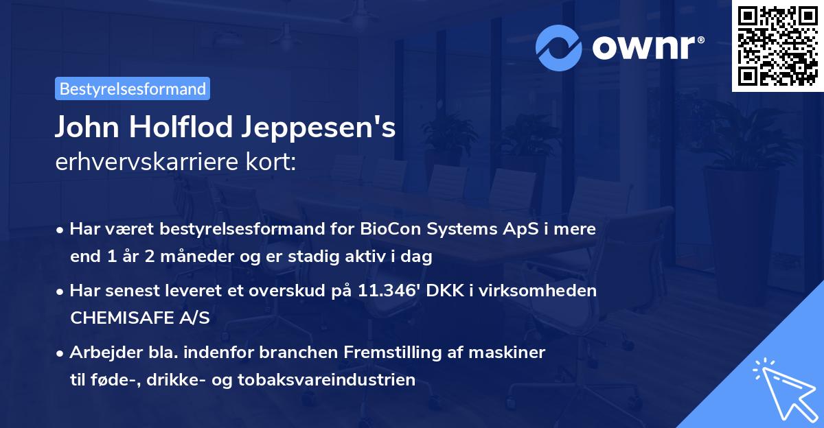 John Holflod Jeppesen's erhvervskarriere kort
