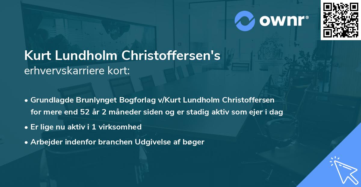 Kurt Lundholm Christoffersen's erhvervskarriere kort