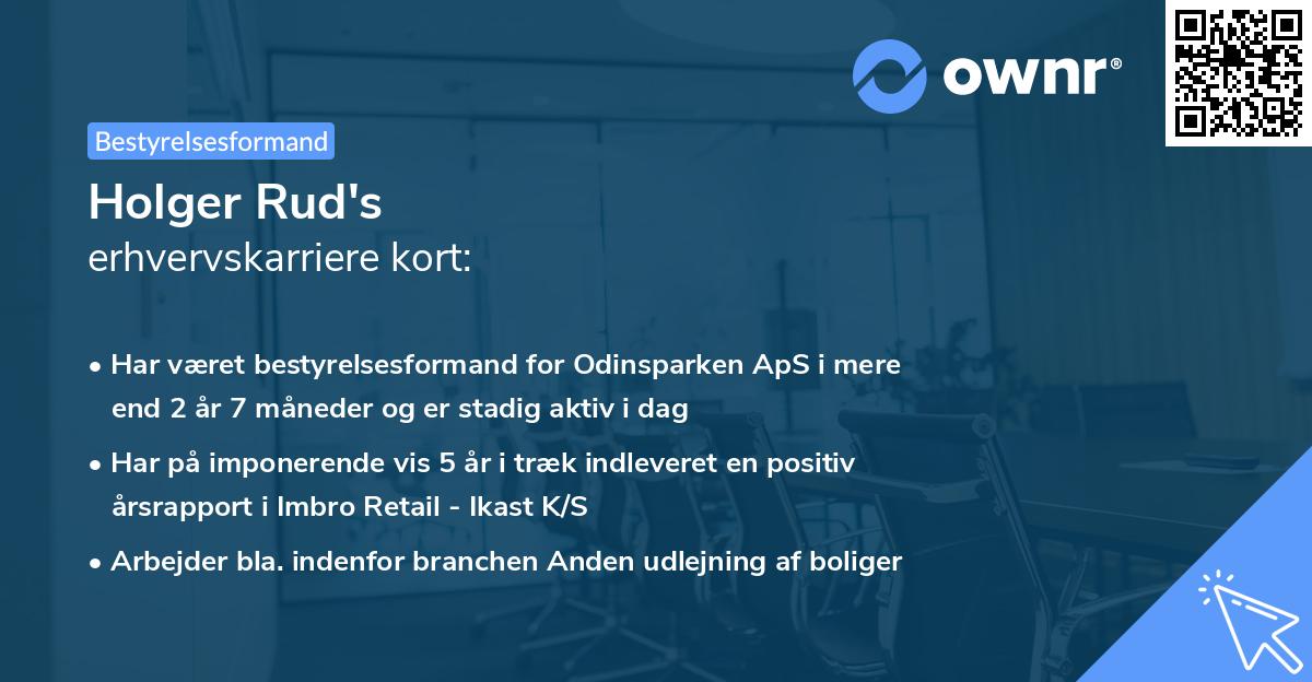 Holger Rud's erhvervskarriere kort