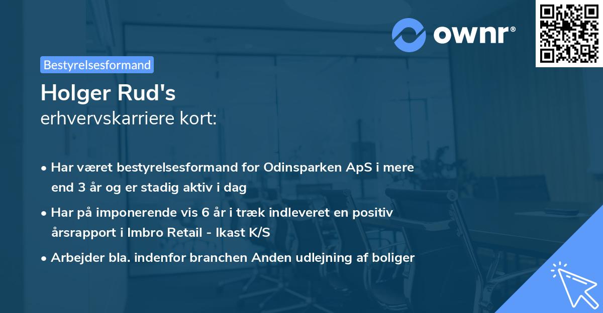 Holger Rud's erhvervskarriere kort