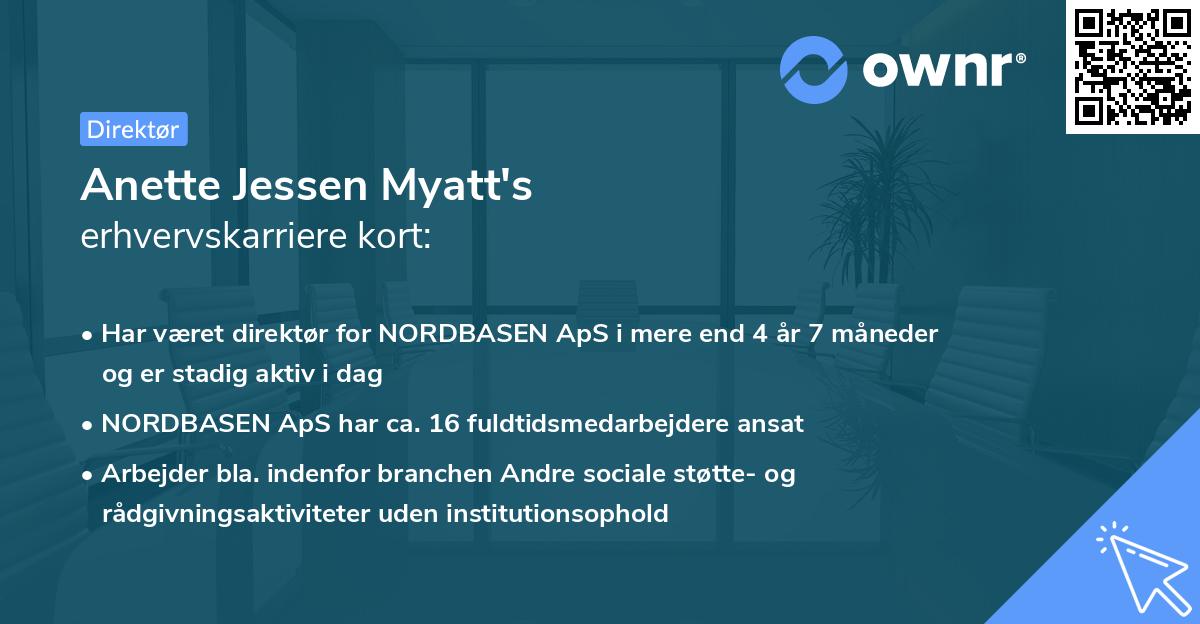 Anette Jessen Myatt's erhvervskarriere kort