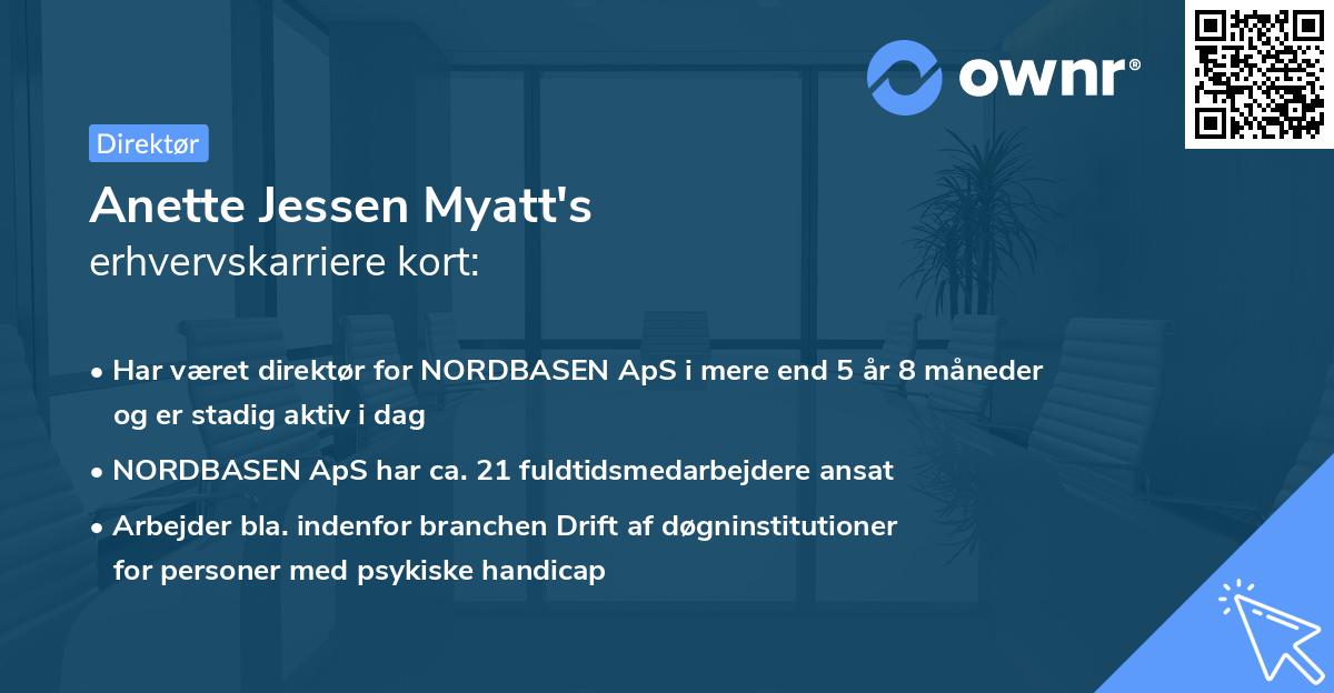 Anette Jessen Myatt's erhvervskarriere kort