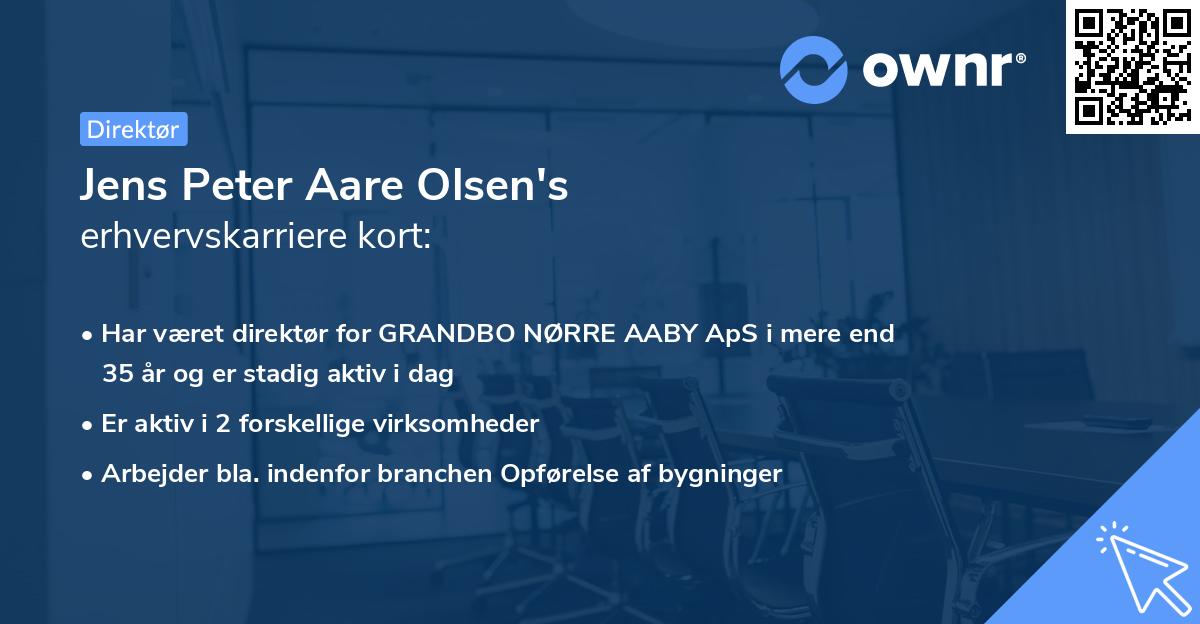 Jens Peter Aare Olsen's erhvervskarriere kort