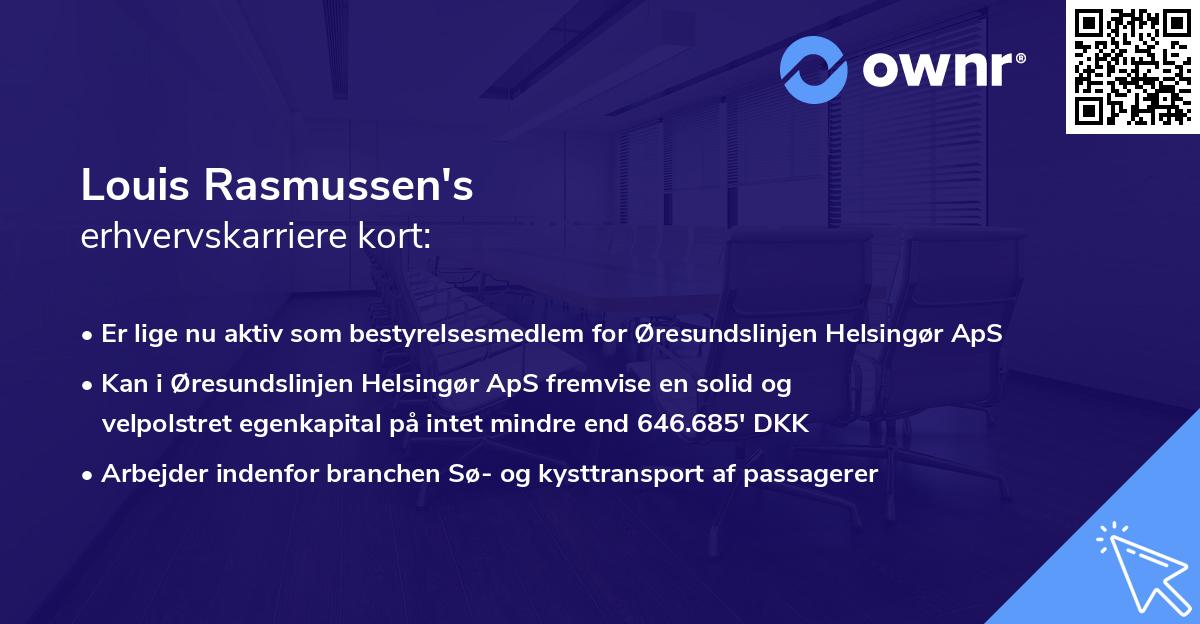 Louis Rasmussen's erhvervskarriere kort
