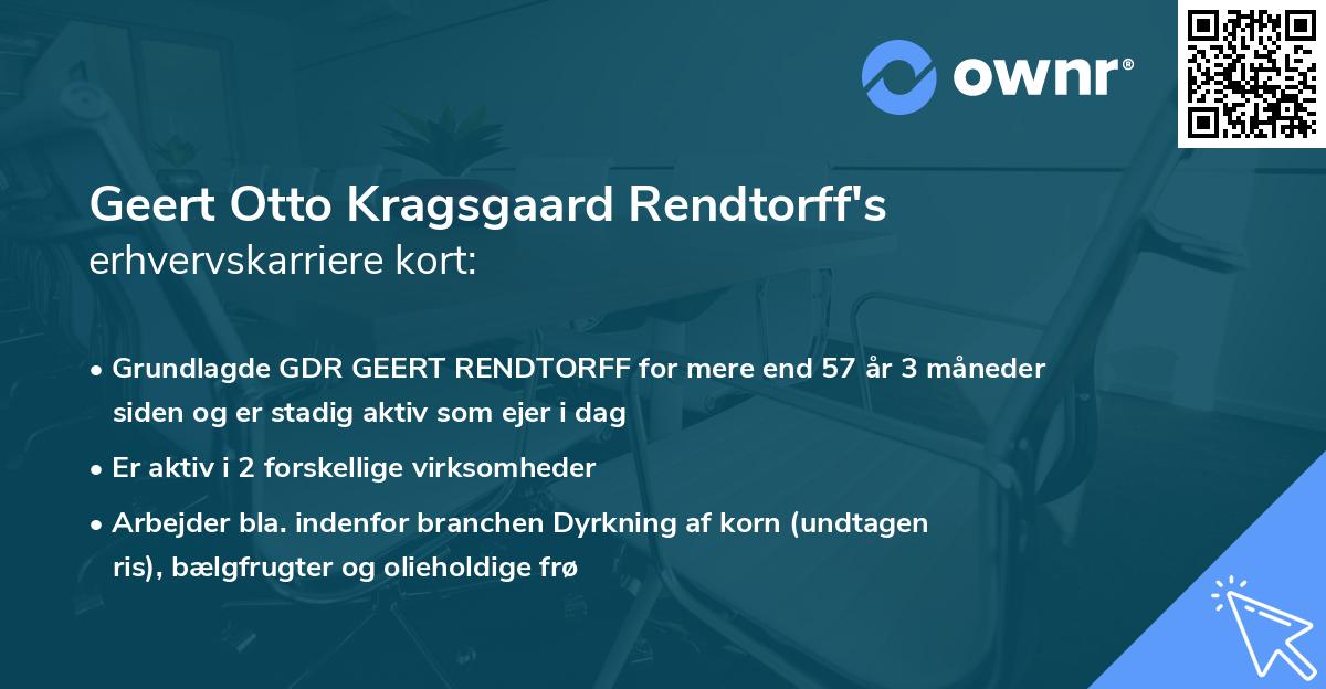 Geert Otto Kragsgaard Rendtorff's erhvervskarriere kort