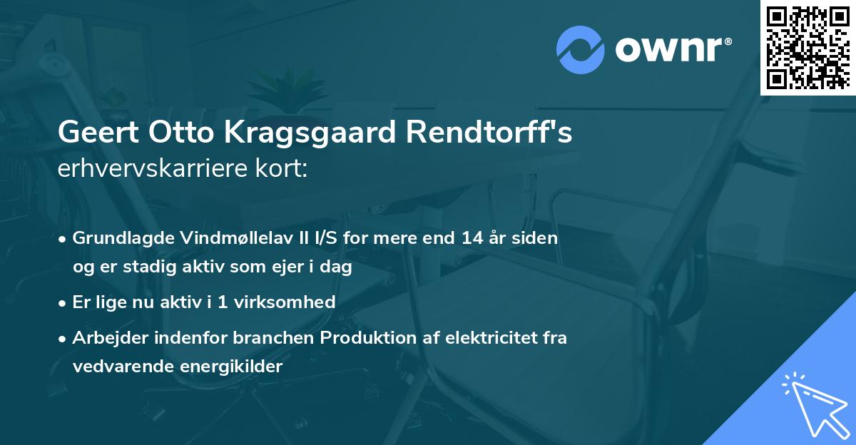 Geert Otto Kragsgaard Rendtorff's erhvervskarriere kort