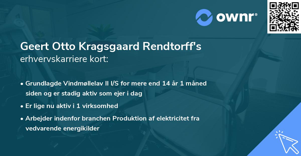 Geert Otto Kragsgaard Rendtorff's erhvervskarriere kort