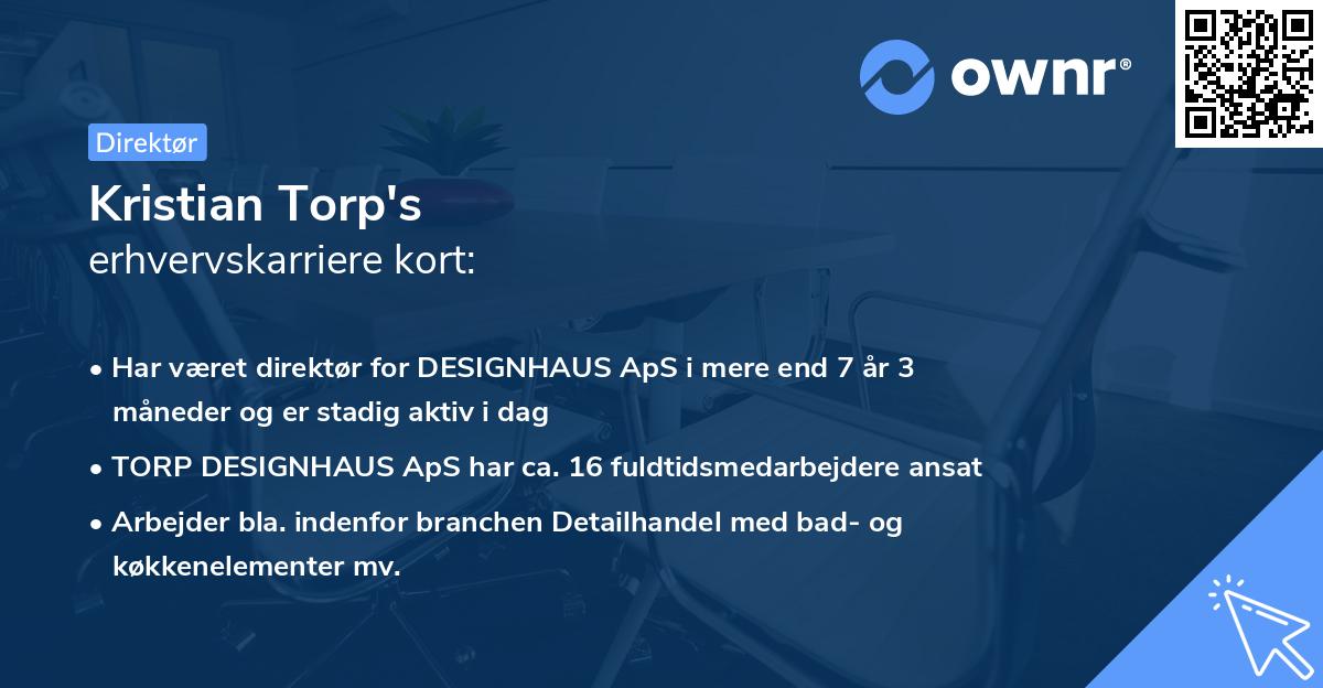 Kristian Torp's erhvervskarriere kort