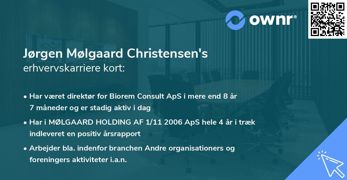 Jørgen Mølgaard Christensen's erhvervskarriere kort
