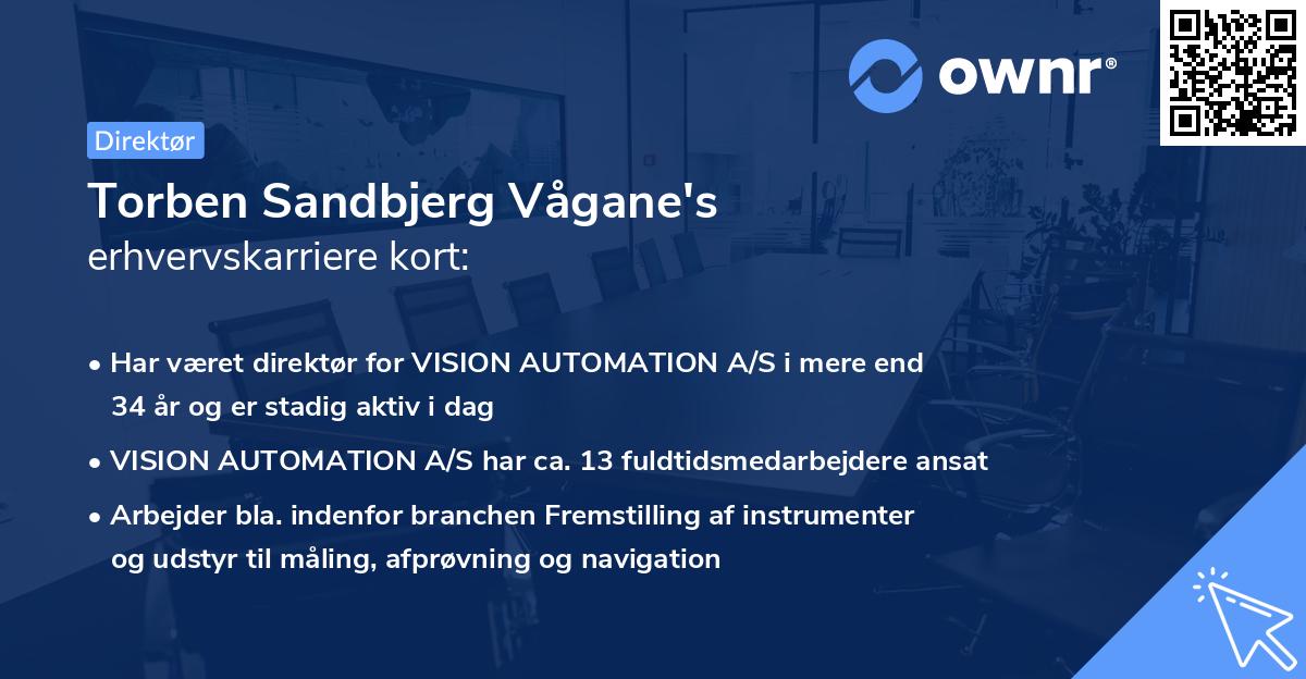 Torben Sandbjerg Vågane's erhvervskarriere kort