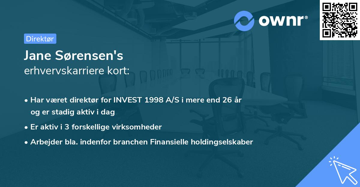 Jane Sørensen's erhvervskarriere kort