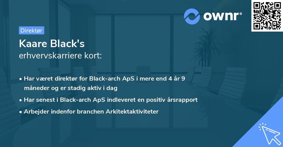 Kaare Black's erhvervskarriere kort