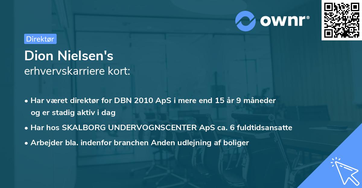 Dion Nielsen's erhvervskarriere kort