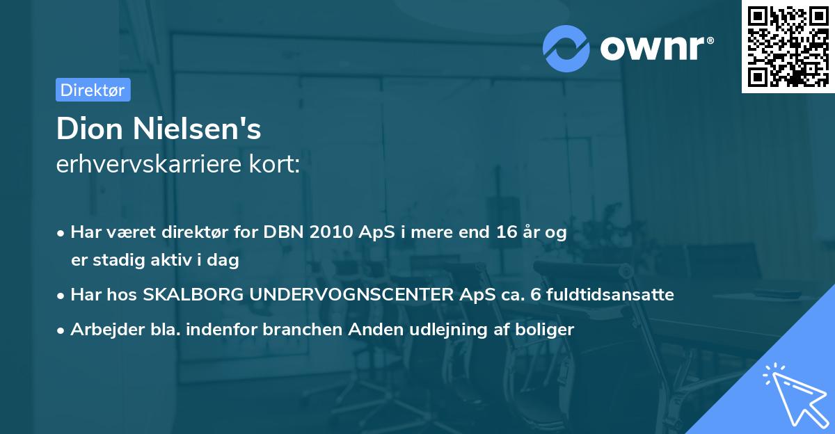 Dion Nielsen's erhvervskarriere kort