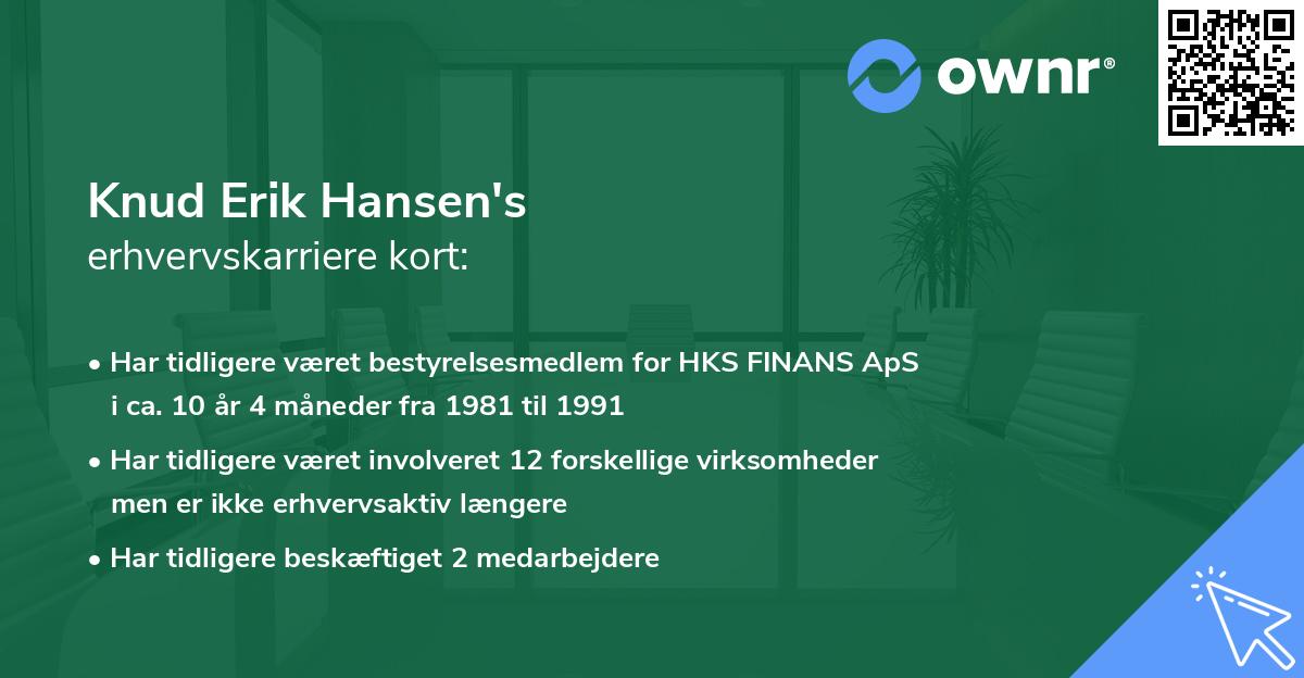 Knud Erik Hansen's erhvervskarriere kort