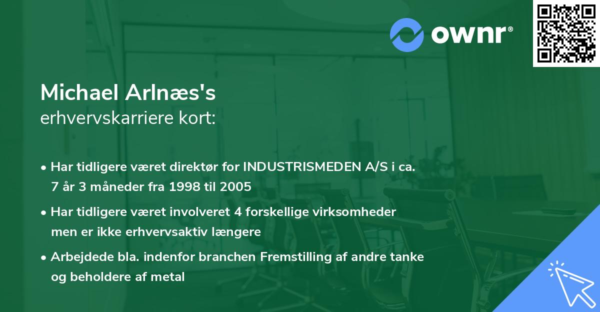 Michael Arlnæs's erhvervskarriere kort