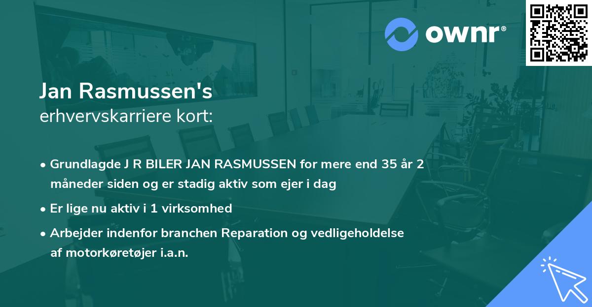 Jan Rasmussen's erhvervskarriere kort