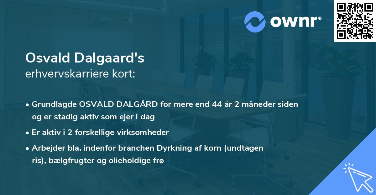 Osvald Dalgaard's erhvervskarriere kort