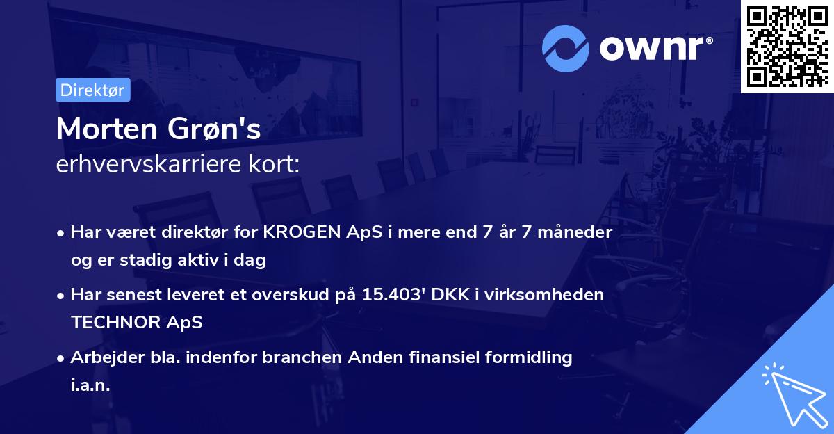 Morten Grøn's erhvervskarriere kort