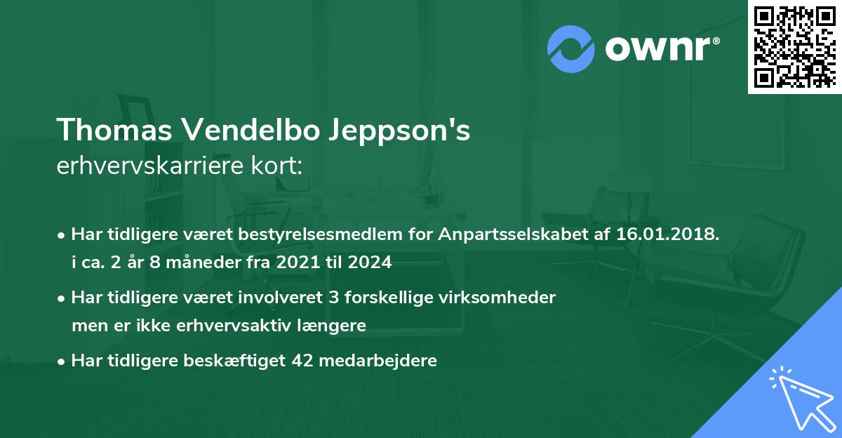 Thomas Vendelbo Jeppson's erhvervskarriere kort