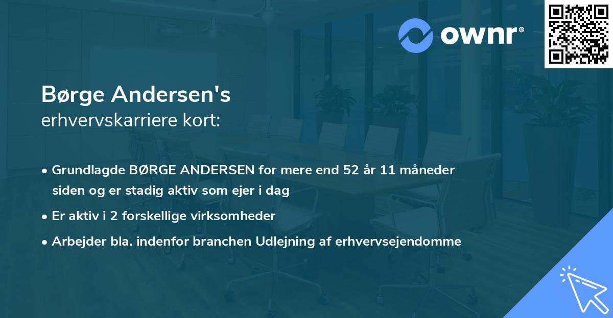 Børge Andersen's erhvervskarriere kort