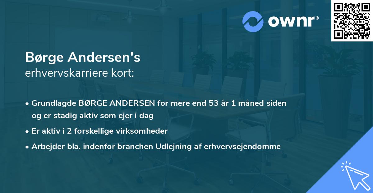 Børge Andersen's erhvervskarriere kort