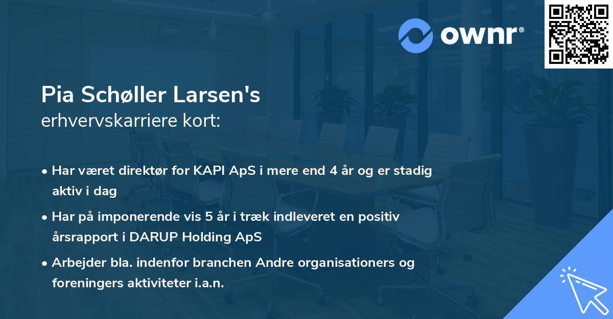 Pia Schøller Larsen's erhvervskarriere kort