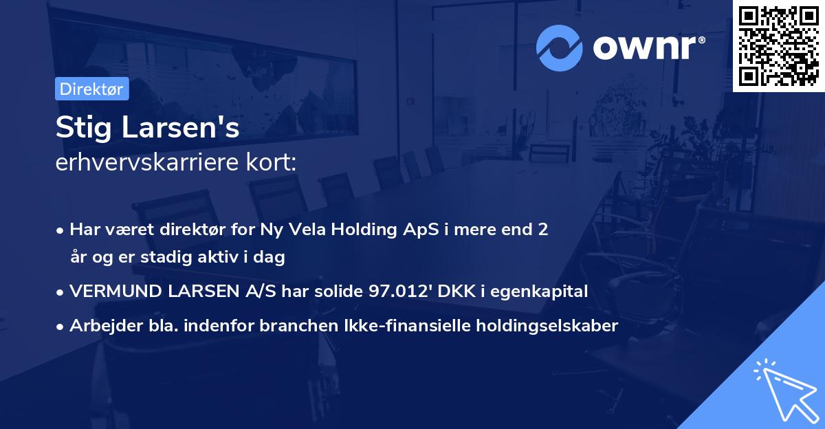 Stig Larsen's erhvervskarriere kort