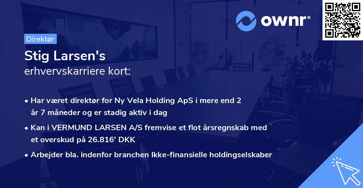 Stig Larsen's erhvervskarriere kort