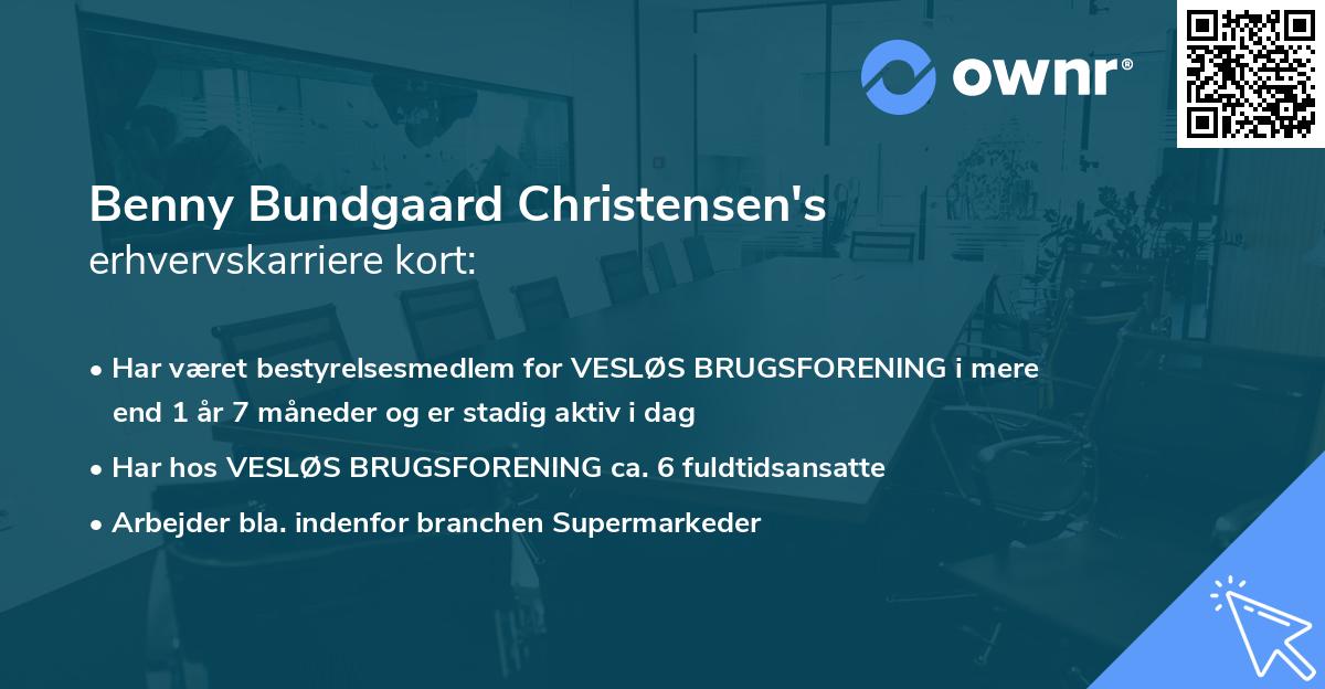 Benny Bundgaard Christensen's erhvervskarriere kort