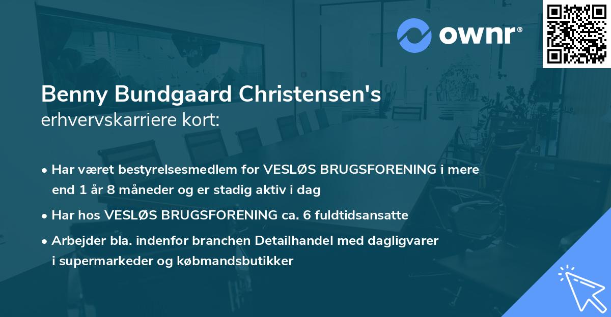 Benny Bundgaard Christensen's erhvervskarriere kort