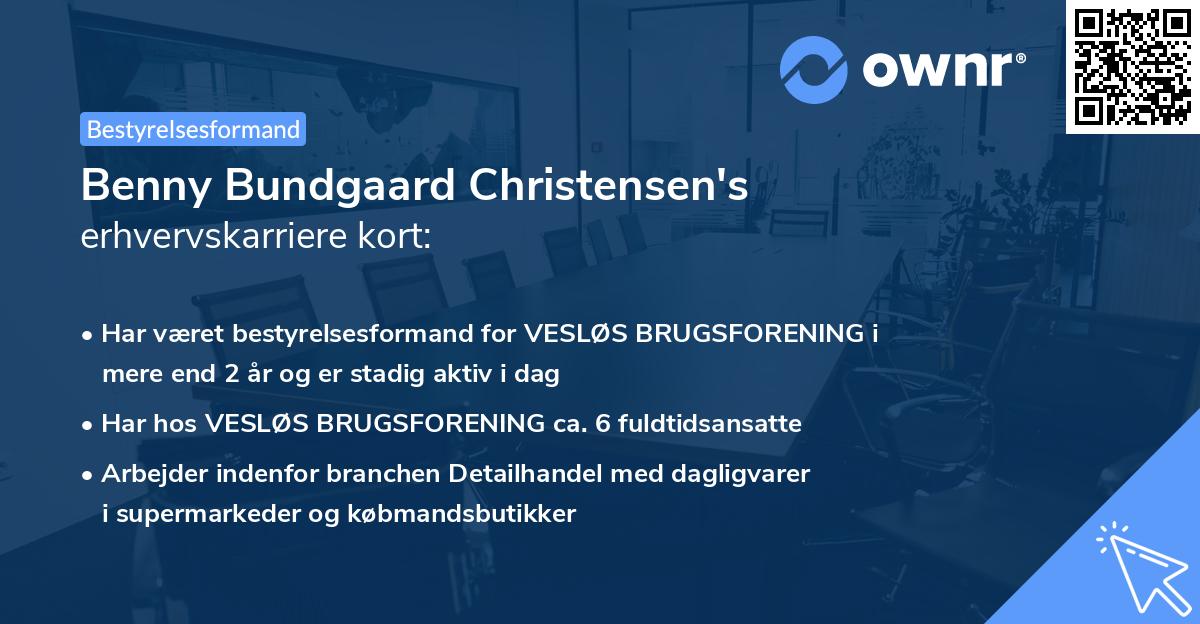 Benny Bundgaard Christensen's erhvervskarriere kort