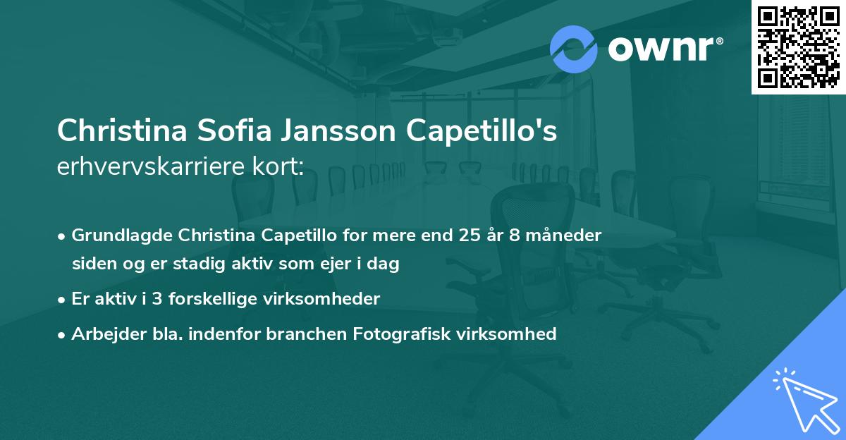 Christina Sofia Jansson Capetillo's erhvervskarriere kort