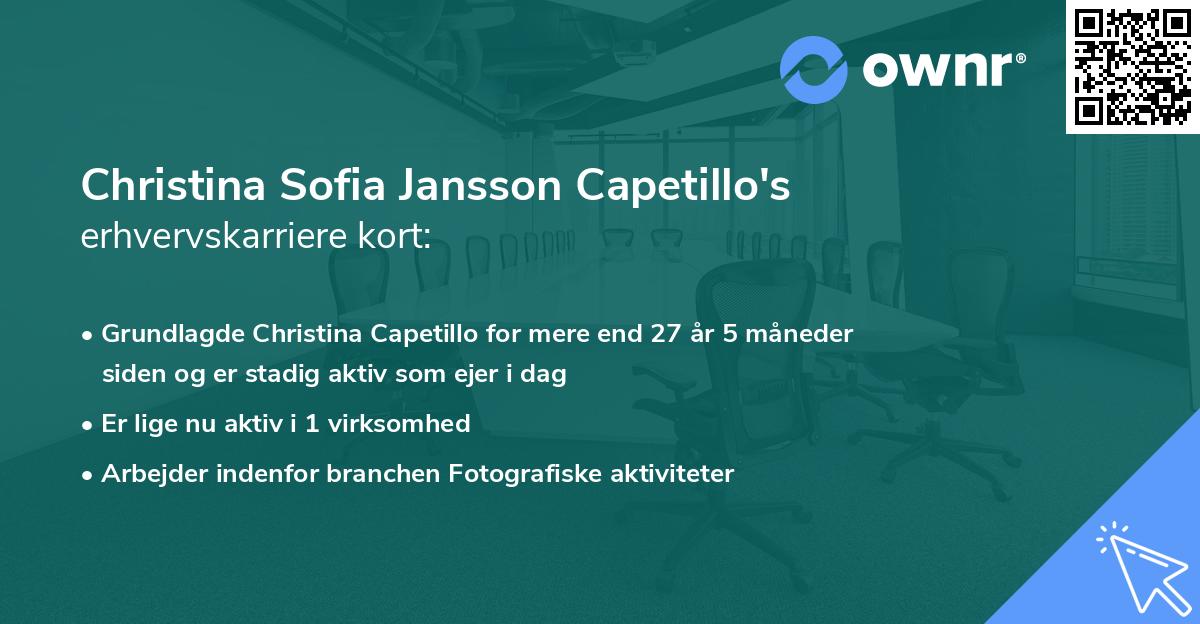 Christina Sofia Jansson Capetillo's erhvervskarriere kort