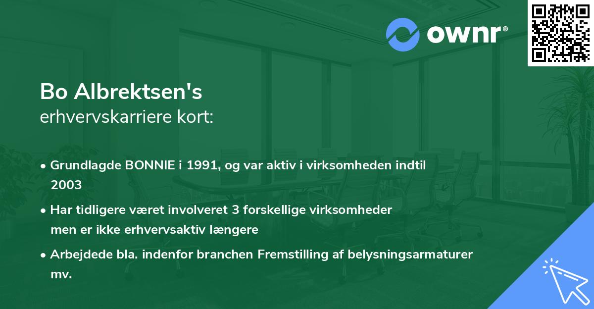 Bo Albrektsen's erhvervskarriere kort