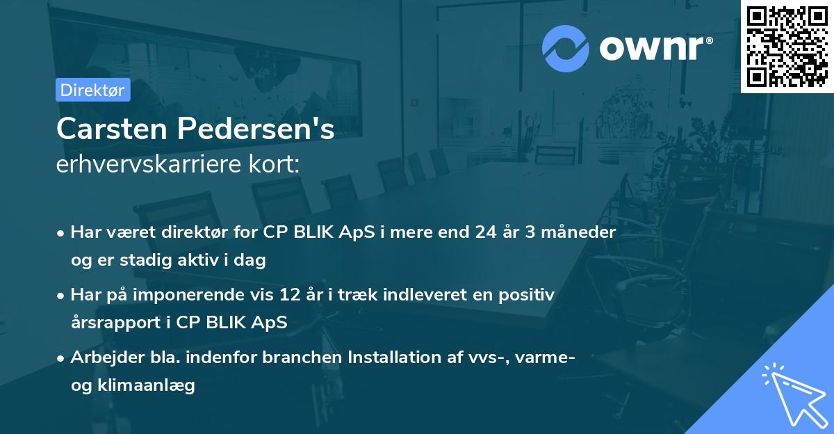 Carsten Pedersen's erhvervskarriere kort
