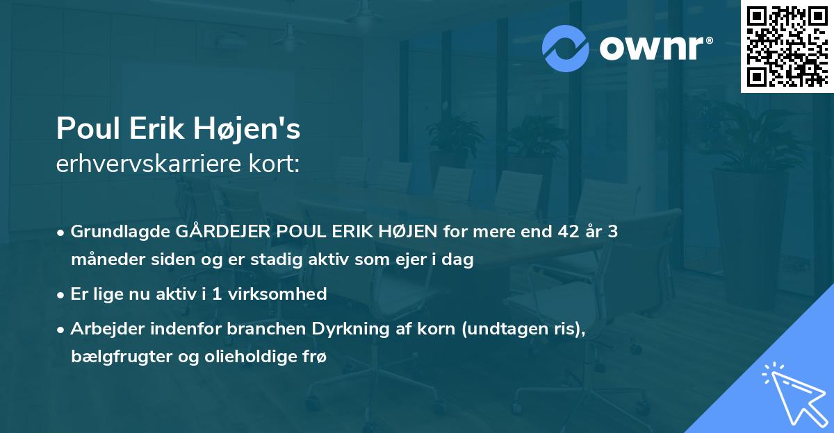 Poul Erik Højen's erhvervskarriere kort