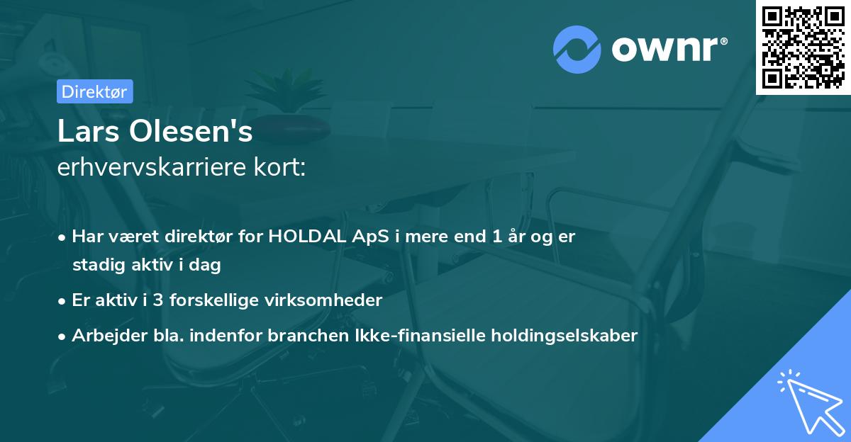 Lars Olesen's erhvervskarriere kort