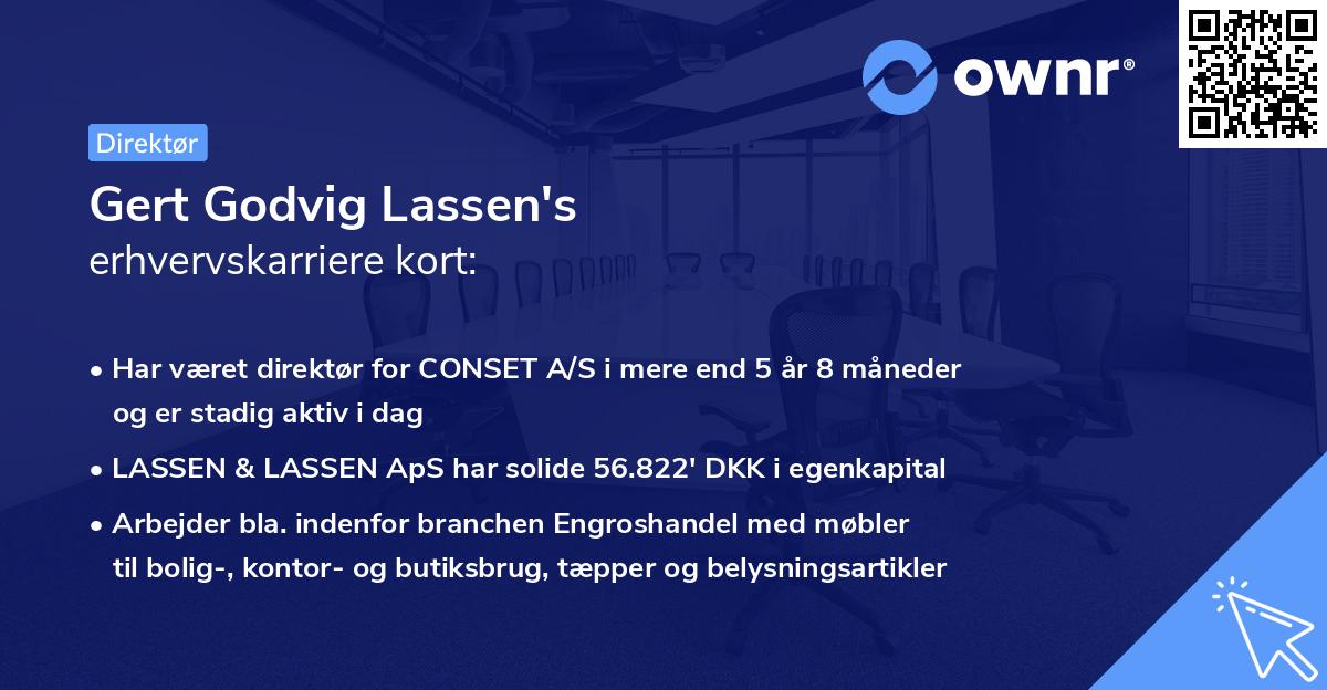Gert Godvig Lassen's erhvervskarriere kort