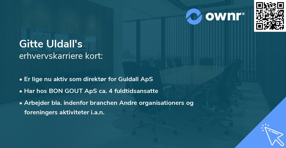 Gitte Uldall's erhvervskarriere kort