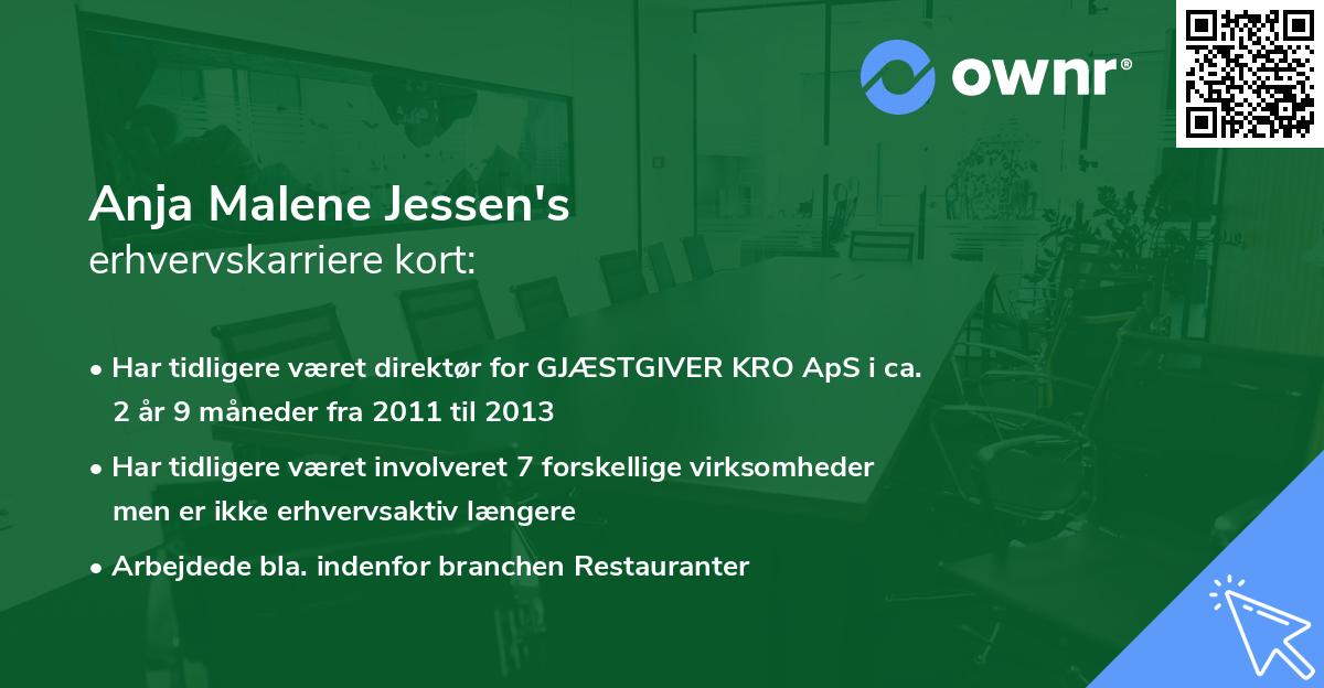 Anja Malene Jessen's erhvervskarriere kort